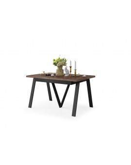 AVERY eik bruin/onderkant zwart - LOFT/INDUSTRIËLE TAFEL VOOR WOONKAMER/EETKAMER UITKLAPBAAR TOT 330 cm!