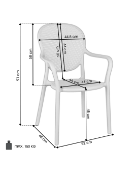 VERANO Licht perzikkleurig - MODERNE STOEL VOOR KEUKEN, TERRAS (STAPELBAAR)