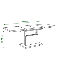 ASTON wit glanzend / zwart glanzend, salontafel