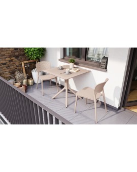 FLAVIO 80x80 Beige - MODERNE VIERKANTEN TUINTAFEL (voor keuken, café, tuin)