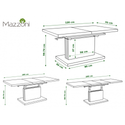 ASTON zwart glanzend / wit, salontafel