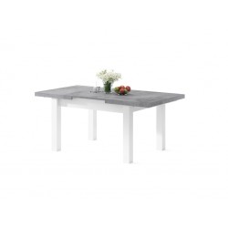 ROYAL beton / wit, eettafel, uitschuifbaar