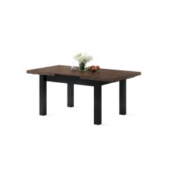 ROYAL bruin eiken / zwart, eettafel, uitschuifbaar