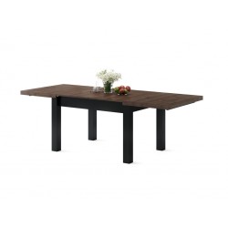 ROYAL bruin eiken / zwart, eettafel, uitschuifbaar