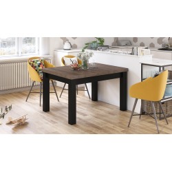 ROYAL bruin eiken / zwart, eettafel, uitschuifbaar