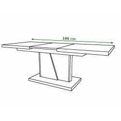 NOIR beton / zwarte, uitschuifbare salontafel