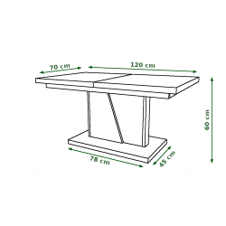 NOIR beton / zwarte, uitschuifbare salontafel