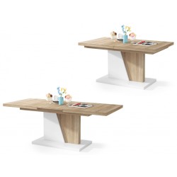 GRAND NOIR sonoma eiken "/ wit, uitschuifbare tafel