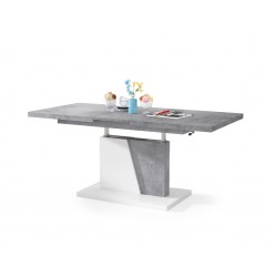 GRAND NOIR beton / wit, uitschuifbare tafel