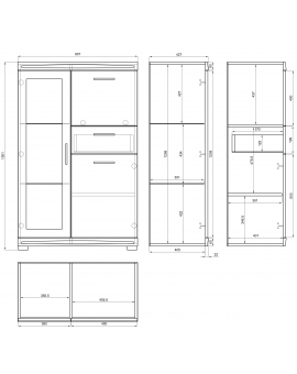 Komoda SIMPLE KWD3SZ1 zlatý dub / bílý lesk