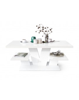 VIVA Wit glans/Wit mat - MODERNE KOFFIE TAFEL MET SCHAPPEN