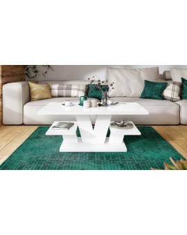 VIVA Wit glans/Wit mat - MODERNE KOFFIE TAFEL MET SCHAPPEN