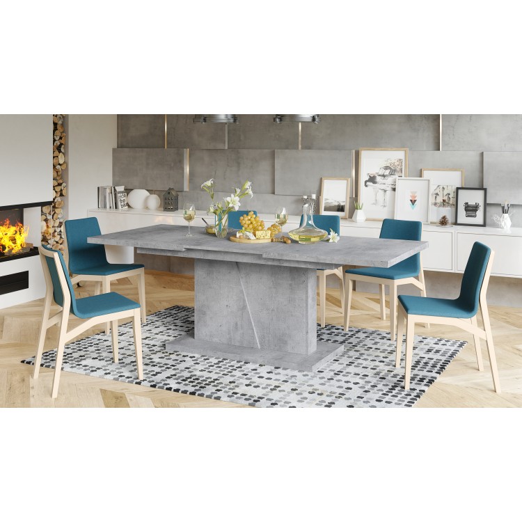 NOBLE NOIR Beton Millenium – uitschuifbare tafel tot 218 cm, voor 8, 10 personen.