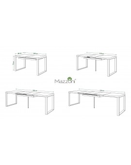 AVARI Bruin eiken - LOFT TAFEL VOOR WOONKAMER/EETKAMER UITKLAPBAAR TOT 270 cm!