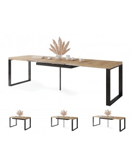 AVARI Craft Gouden Eik - LOFT TAFEL VOOR WOONKAMER/EETKAMER UITKLAPBAAR TOT 290 cm!