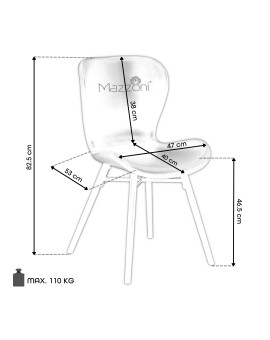 stoel BALTEA velours koper / poten zwart - modern voor woonkamer / eetkamer