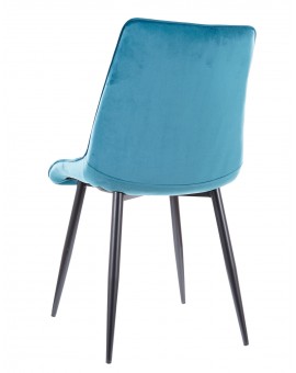 Stoel POSH turquoise (stof Bluvel 85) - modern, gestoffeerd, fluweel, voor woonkamer, eetkamer