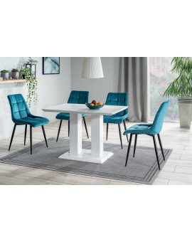 Stoel POSH turquoise (stof Bluvel 85) - modern, gestoffeerd, fluweel, voor woonkamer, eetkamer