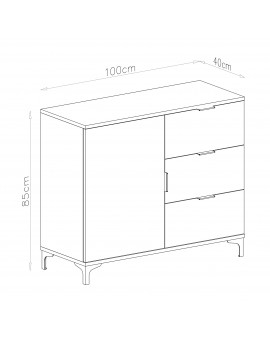 Kast LANA 03 wit - STAANDE KAST MET LADEN