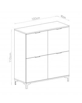 Kast LANA 02 wit - STAANDE 4-DEURS KAST