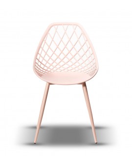 LUGO stoel roze - modern, opengewerkt, voor keuken / tuin / café