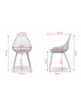 LUGO stoel mint - modern, opengewerkt, voor de keuken / tuin / café