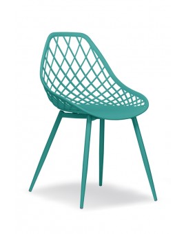 LUGO stoel turquoise - modern, opengewerkt, voor keuken / tuin / café