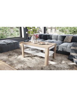 ASTI-P Sonoma eiken/wit mat - moderne salontafel met liftblad
