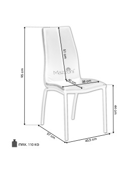 Stoel BARON Antraciet (stof Preston 96)/zwarte poten - MODERNE DESIGN STOEL VOOR WOONKAMER/EETKAMER/KEUKEN/KANTOOR
