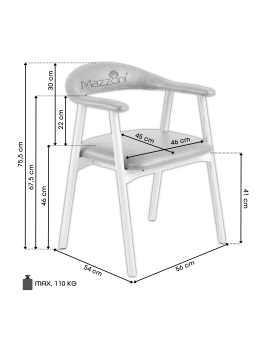 ADELE eco leer Retro Brandy 691B eco leer/frame natuurlijk eiken - HOUTEN STOEL VOOR WOONKAMER EETKAMER KEUKEN RETRO