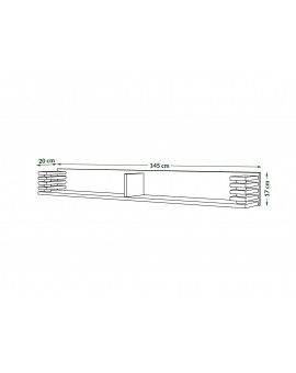 GOKEE PW-145 Eiken Ambachtelijk Goud/Zwart Mat - MODERNE WANDPLANK MET LAMELLEN